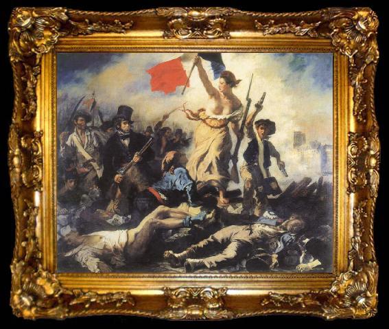 framed  Eugene Delacroix liberty leading the people, ta009-2